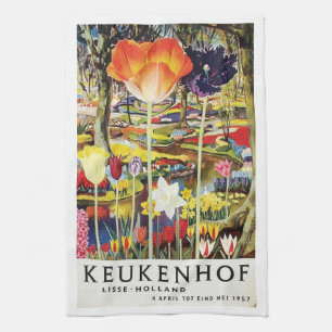 Keukenhof-Gärten Holland Tulpen Vintage Geschirrtuch