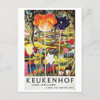 Keukenhof-Gärten Holland Tulpen Vintage-Postkarte Postkarte