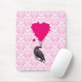 Keule und Herz auf rosa Damast Mousepad (Mit Mouse)