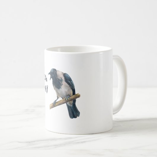 Keule zorniger Krähesatz Kaffeetasse (VorderseiteRechts)