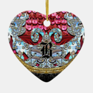 Keulo viktorianisches elegantes Monogramm Keramikornament