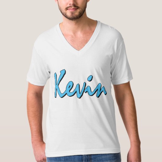 Kevin (blau auf weiß) T-Shirt (Vorderseite)