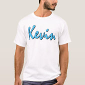 Kevin (blau auf weiß) T-Shirt (Vorderseite)