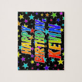 "KEVIN" First Name, Fun "HAPPY BIRTHDAY" Puzzle (Vertikal)
