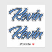 Kevin Name blue Aufkleber Sticker Stickerset (Blatt)