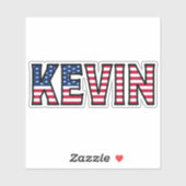 Kevin Name Vorname USA Sticker Stickerset (Blatt)