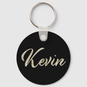 Kevin Name Whitegold Button schlüssel anhänger Schlüsselanhänger