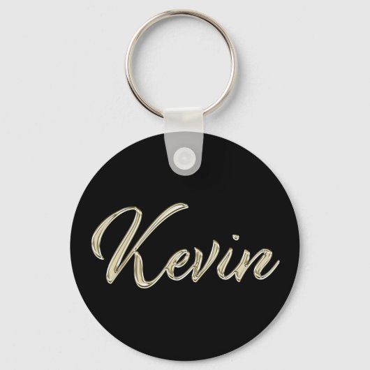 Kevin Name Whitegold Button schlüssel anhänger Schlüsselanhänger (Vorderseite)