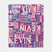 KEVIN-Name wird auf moderne Lila Farbe wiederholt Fleecedecke (Vorderseite)