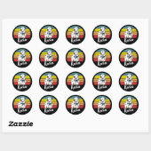 Kevin Retro Sunset Round Runder Aufkleber (Blatt)