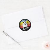 Kevin Retro Sunset Round Runder Aufkleber (Umschlag)