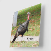 Kevin the Turkey - Old Wethersfield , CT Quadratische Wanduhr (Winkel)