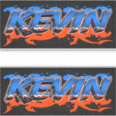 Kevin Vorname Name Graffiti Aufkleber Sticker (Vorderseite)
