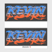 Kevin Vorname Name Graffiti Aufkleber Sticker (Blatt)