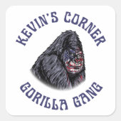 Kevin's Corner GORILLA GANG Quadratischer Aufkleber (Vorderseite)