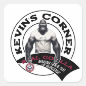 Kevin's Corner REAL GORILLAS Quadratischer Aufkleber (Vorderseite)