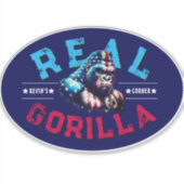 Kevins Ecke REAL GORILLA-Face Paint US Flag Aufkleber (Vorderseite)