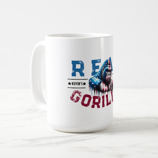 Kevins Ecke REAL GORILLA-Face Paint US Flag Kaffeetasse (Vorderseite Links)