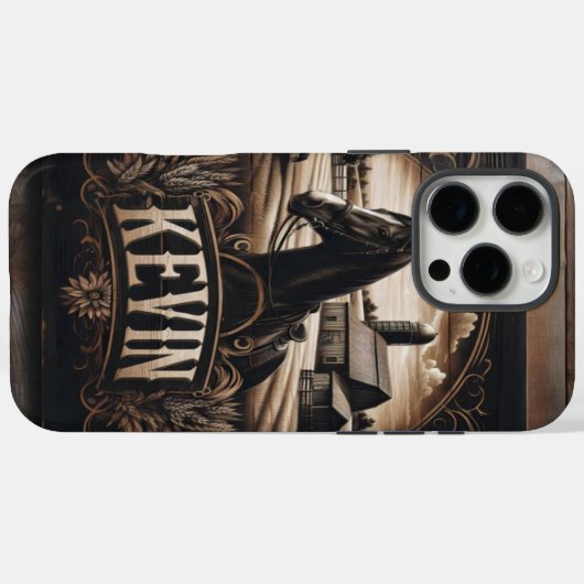 Kevins rustikales Agrarzeichen Case-Mate iPhone Hülle (Rückseite (Horizontal))