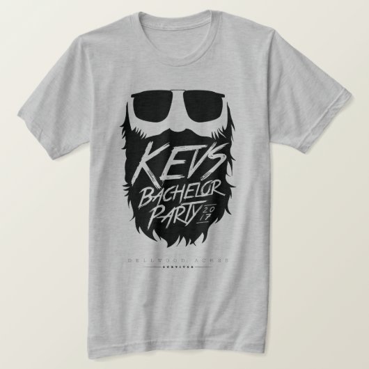 Kevs Bachelor Party Gray-Ghost T-Shirt (Design vorne)