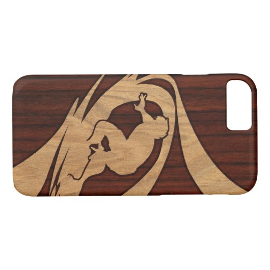 Kewalos Hawaiian Surfer Koa Imitate Holz Case-Mate iPhone Hülle (Rückseite (Horizontal))