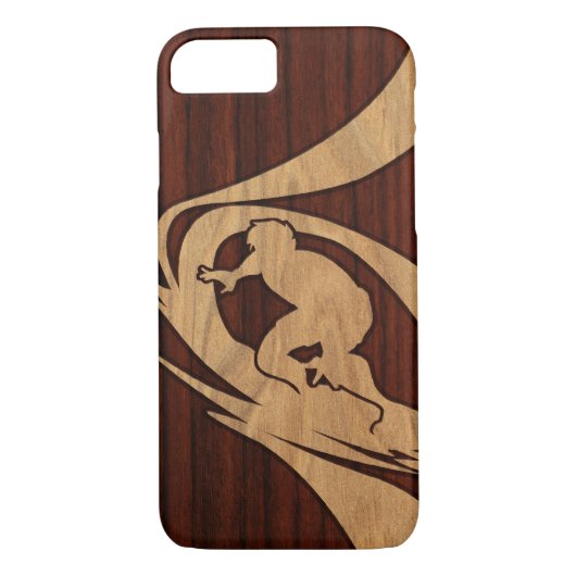 Kewalos Hawaiian Surfer Koa Imitate Holz Case-Mate iPhone Hülle (Rückseite)