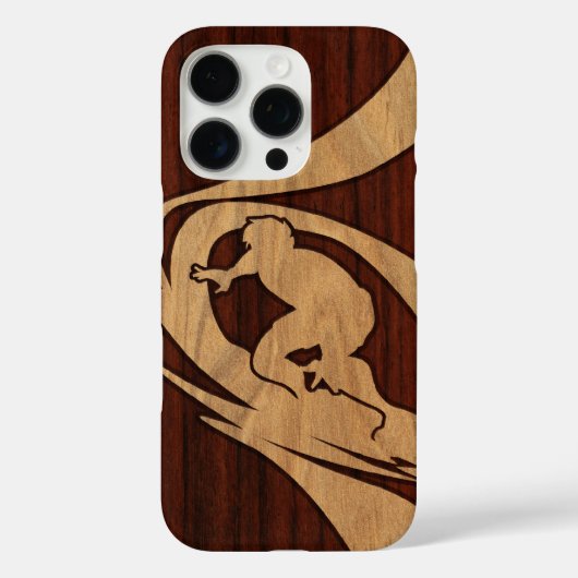 Kewalos Hawaiian Surfer Koa Imitats Wood Case-Mate iPhone Hülle (Rückseite)