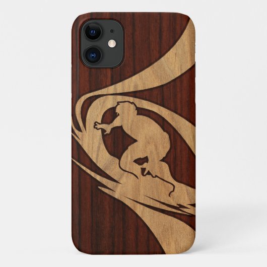Kewalos Hawaiian Surfer Koa Imitats Wood Case-Mate iPhone Hülle (Rückseite)