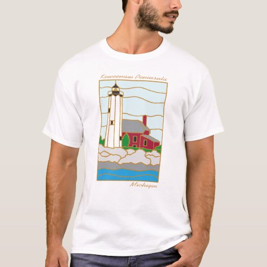 Keweenaw Halbinsel-Leuchtturm-T - Shirt (Vorderseite)