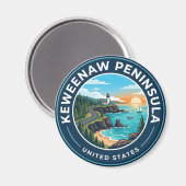 Keweenaw-Halbinsel Michigan Magnet (Vorderseite/Rückseite)