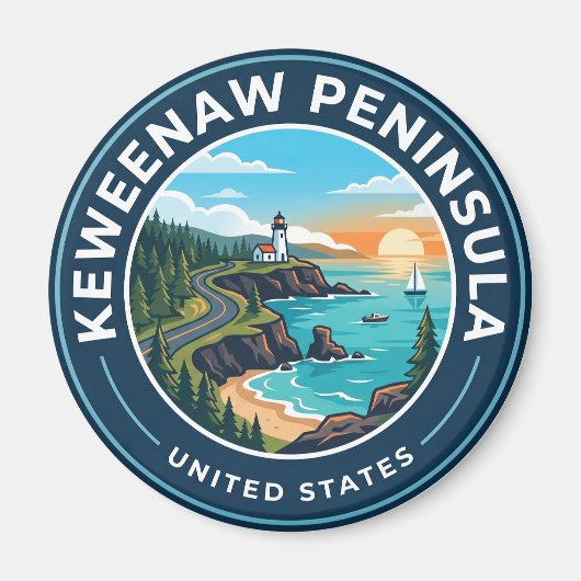 Keweenaw-Halbinsel Michigan Magnet (Vorne)