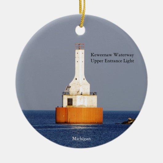 Keweenaw Waterway Upper Entrance Light 2023 Keramik Ornament (Vorne)