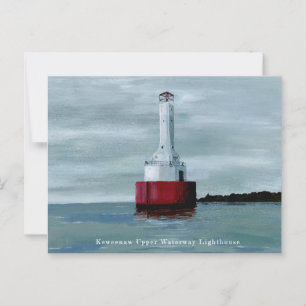 Keweenaw Waterway Upper Michigan UP Leuchtturm Postkarte