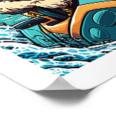 Kewl Bohnen - Coole Katze mit Sonnenbrille auf ein Poster (Ecke)