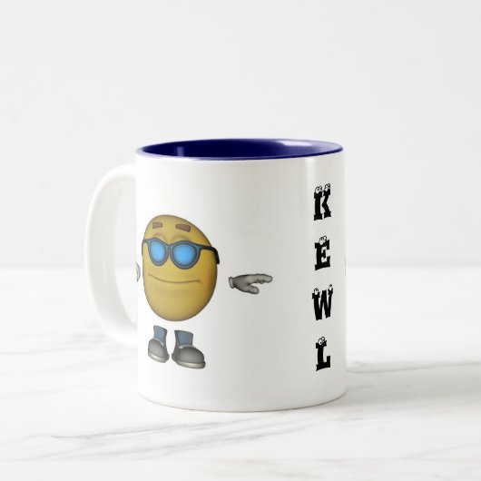 KEWL Emoticon-Tasse Zweifarbige Tasse (Vorderseite Links)