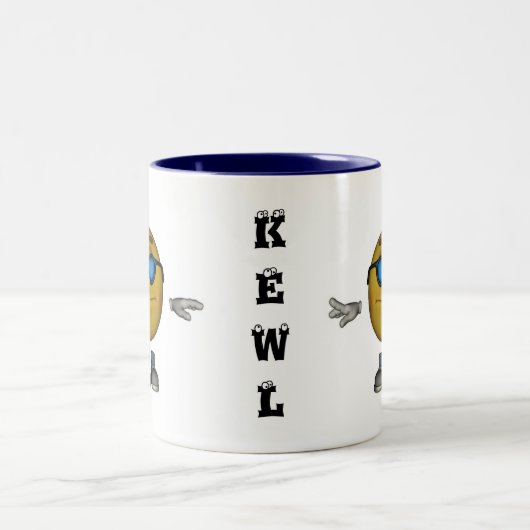 KEWL Emoticon-Tasse Zweifarbige Tasse (Mittel)
