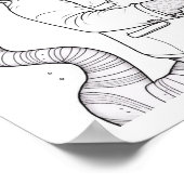 Kewl Jazzy Cat mit Sonnenbrille beim Saxophon spie Poster (Ecke)