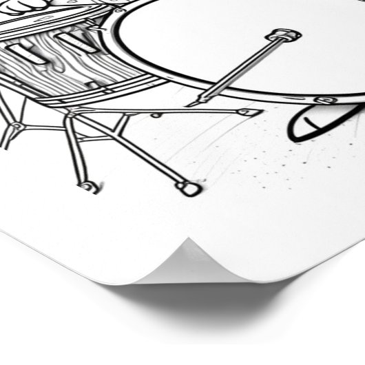 Kewl Jazzy Cat mit Sonnenbrille, die Schlagzeug sp Poster (Ecke)