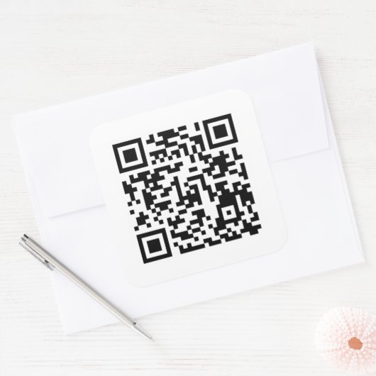 KewlQRcode Quadratischer Aufkleber (Umschlag)