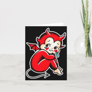 Kewpie-Baby-Teufel weinend trauriger Dämon Karte