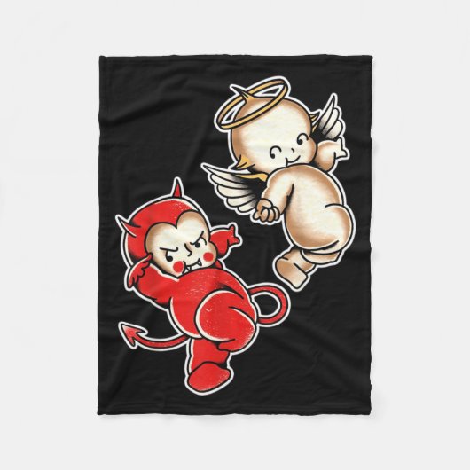 Kewpie-Baby-Teufels-Engel-Cherubs Fleecedecke (Vorderseite)