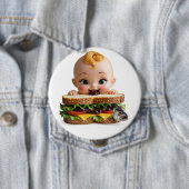 Kewpie Fan Burger Puppe großes Abzeichen Button (Beispiel)