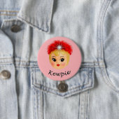 Kewpie-Karneval-Puppe rote Küsse Button (Beispiel)