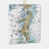 Key Biscayne FL Chart Keramikornament (Rechts)