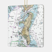 Key Biscayne FL Chart Keramikornament (Links)