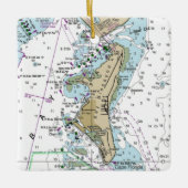 Key Biscayne FL Chart Keramikornament (Vorderseite)