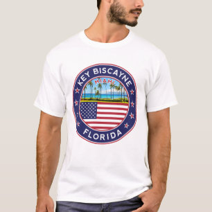 Key Biscayne, Florida Beach mit Palmen T-Shirt
