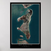 Key Biscayne Florida Satellite Poster Karte (Vorne)