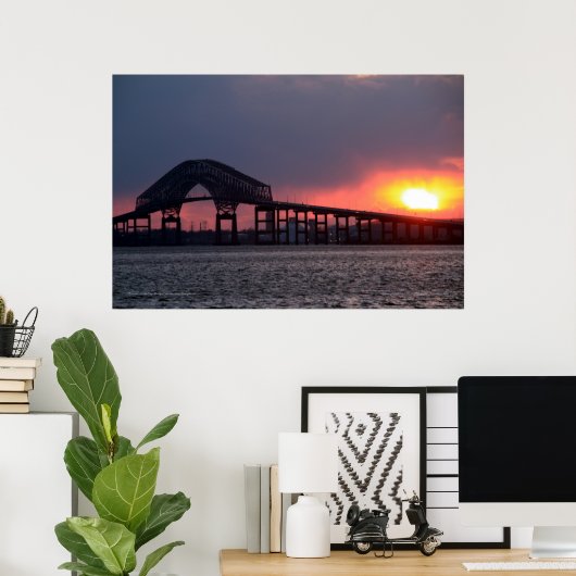 Key Bridge Sunset Print - Baltimore Poster (Heimbüro)