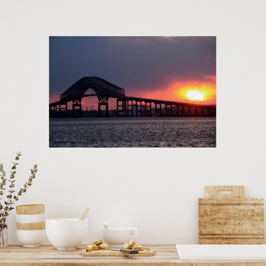 Key Bridge Sunset Print - Baltimore Poster (Küche)